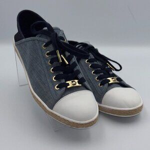 Michael Kors Washed Denim Kristy Slide Lace-Up Sneakers Womens 8.5M